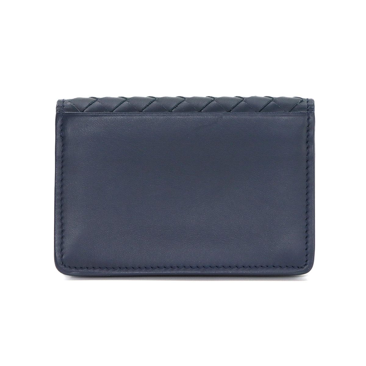 Bottega Veneta Intrecciato Card Case Leather Navy — view 2