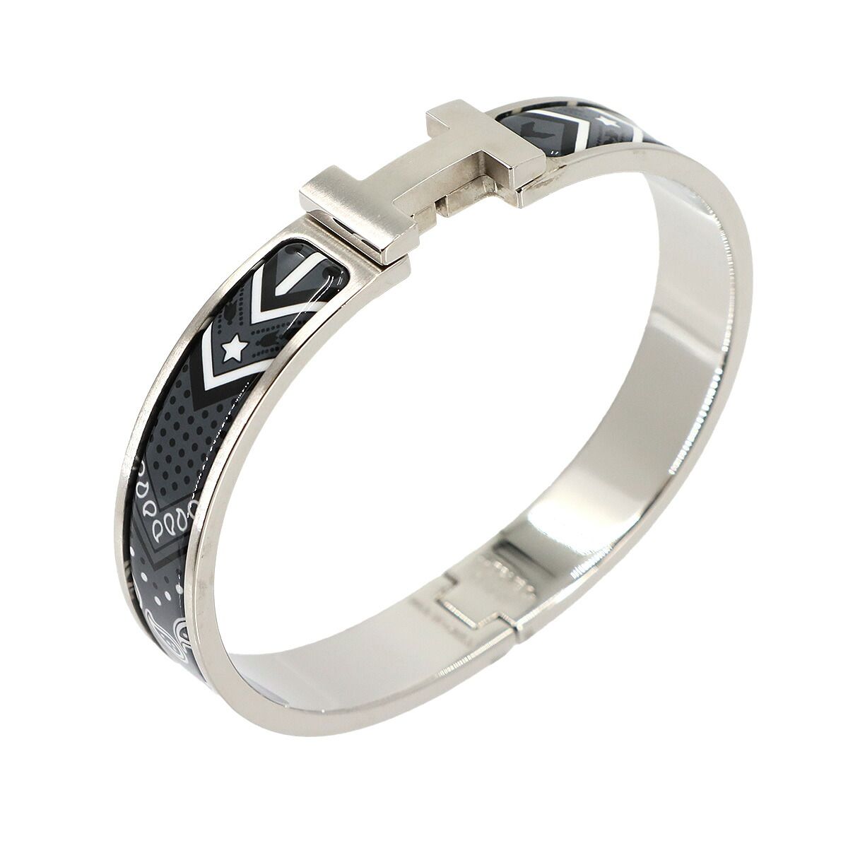 Hermes Clic HH Bandana Bangle Grand Classic Silver Bracelet — view 6