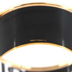 Hermes Enamel TGM Bangle Bracelet Black White Gold Email TGM — view 5