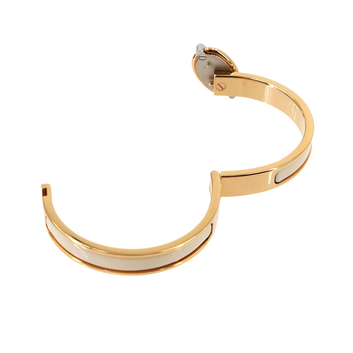 Hermes Mini Clic Chaine D'ancre Bangle Gold Cream Silver Bracelet — view 7