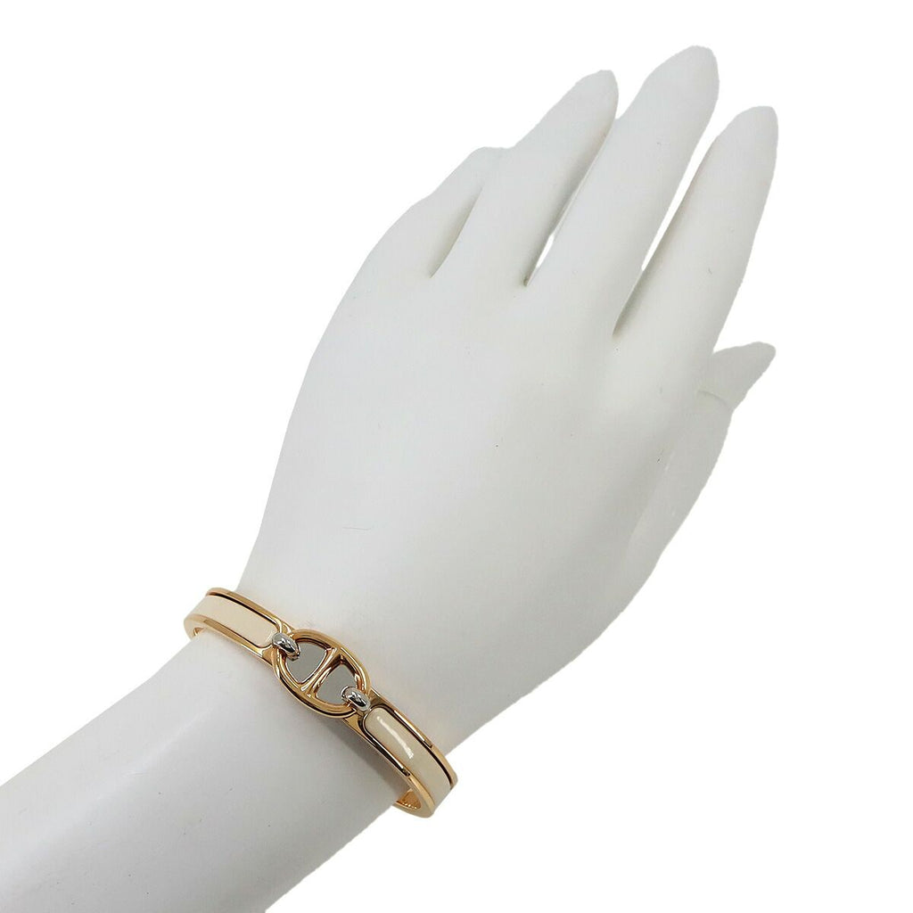 Hermes Mini Clic Chaine D'ancre Bangle Gold Cream Silver Bracelet — view 8