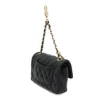 Chanel Quilted Classic Mini Bag Charm Chain Pouch Lambskin Black — view 4