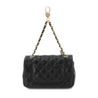 Chanel Quilted Classic Mini Bag Charm Chain Pouch Lambskin Black — view 3