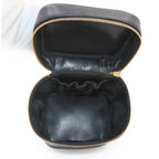 Chanel Vanity Hand Bag Caviar Leather Black CC Logo Gold Bag — view 7