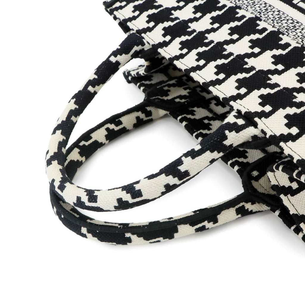 Dior Book Tote Bag Small Canvas Black Houndstooth — view 5