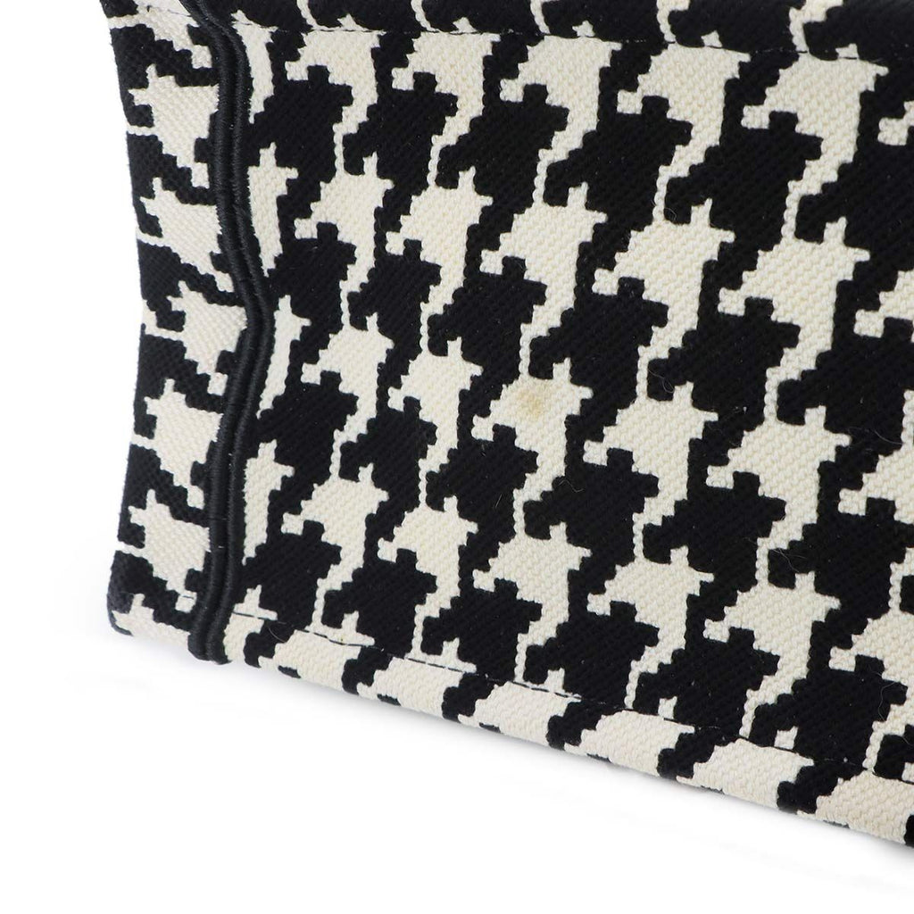 Dior Book Tote Bag Small Canvas Black Houndstooth — view 8