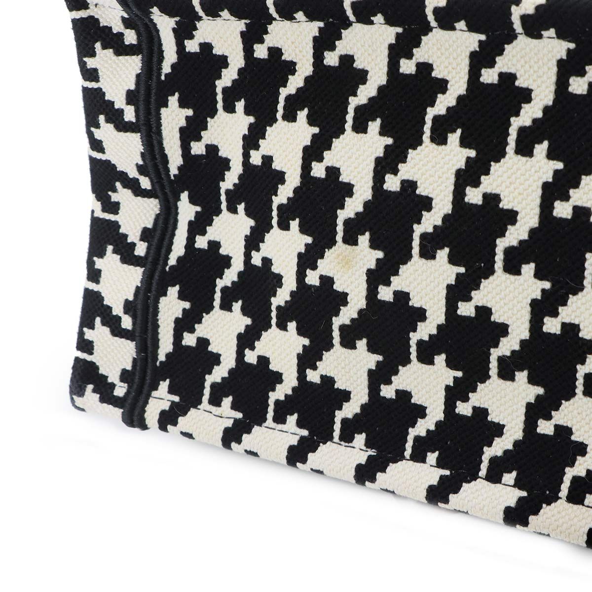 Dior Book Tote Bag Small Canvas Black Houndstooth — view 8