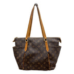 Louis Vuitton Monogram Brown Gold Leather Tote Shoulder Bag