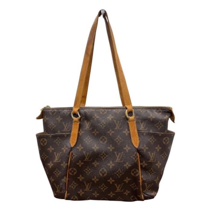 Louis Vuitton Monogram Brown Gold Leather Tote Shoulder Bag