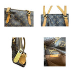 Louis Vuitton Monogram Brown Gold Leather Tote Shoulder Bag — view 8
