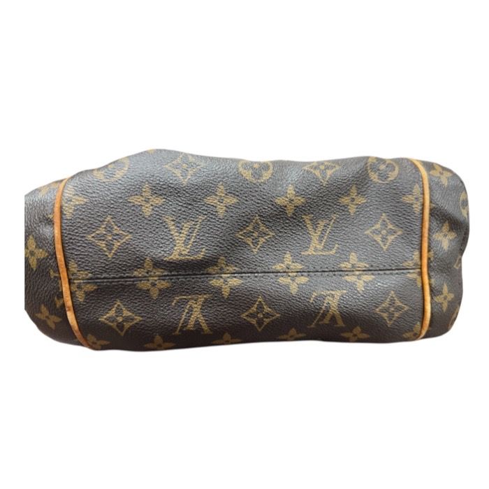 Louis Vuitton Monogram Brown Gold Leather Tote Shoulder Bag — view 5