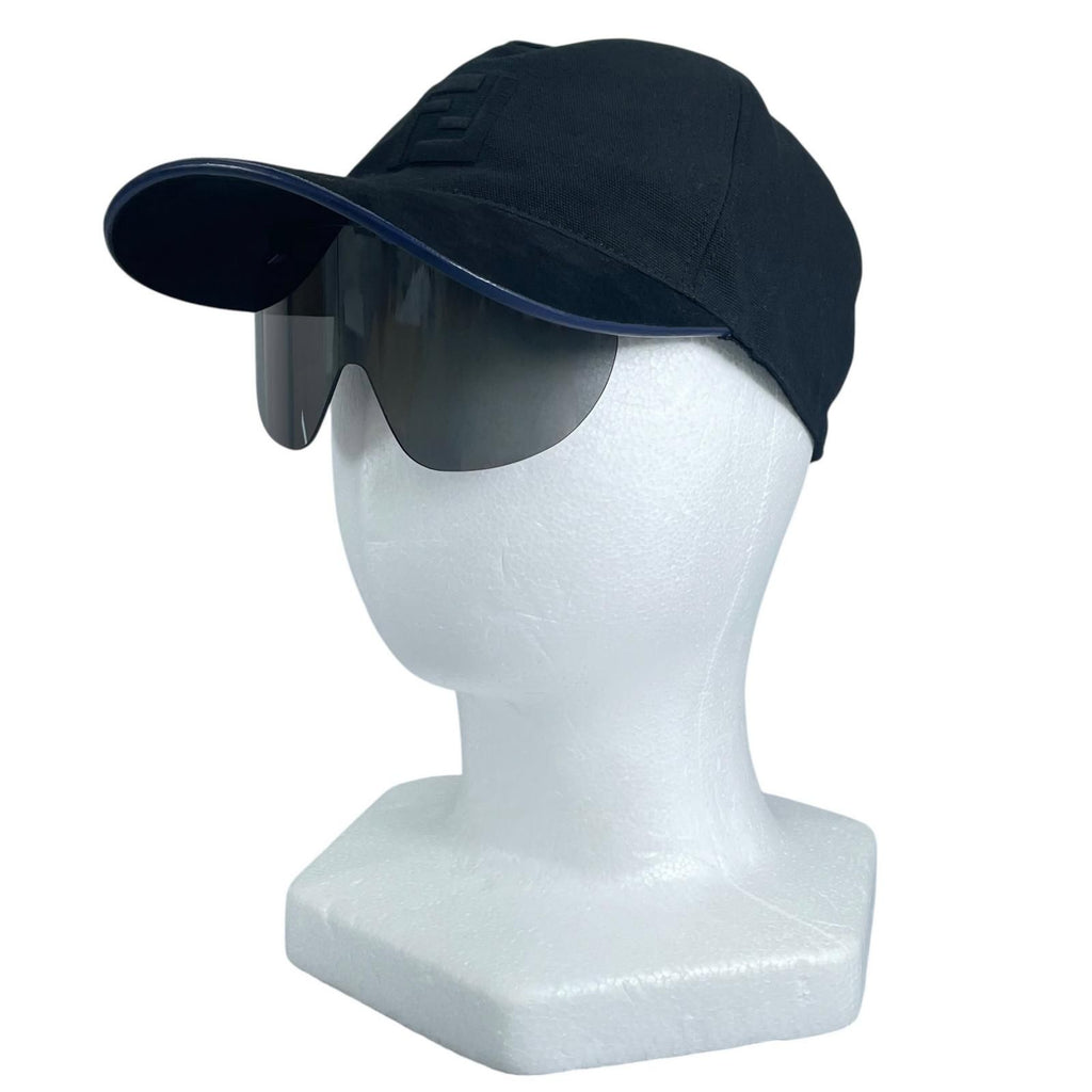 Fendi Eye Cap FF Logo Cap with Shield Black Hat