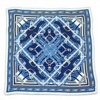Hermes Carre Mors a Jouets Bandana Horse Bit Cashmere Silk Marine Large Scarf