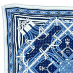 Hermes Carre Mors a Jouets Bandana Horse Bit Cashmere Silk Marine Large Scarf — view 3