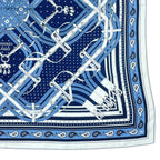 Hermes Carre Mors a Jouets Bandana Horse Bit Cashmere Silk Marine Large Scarf — view 6
