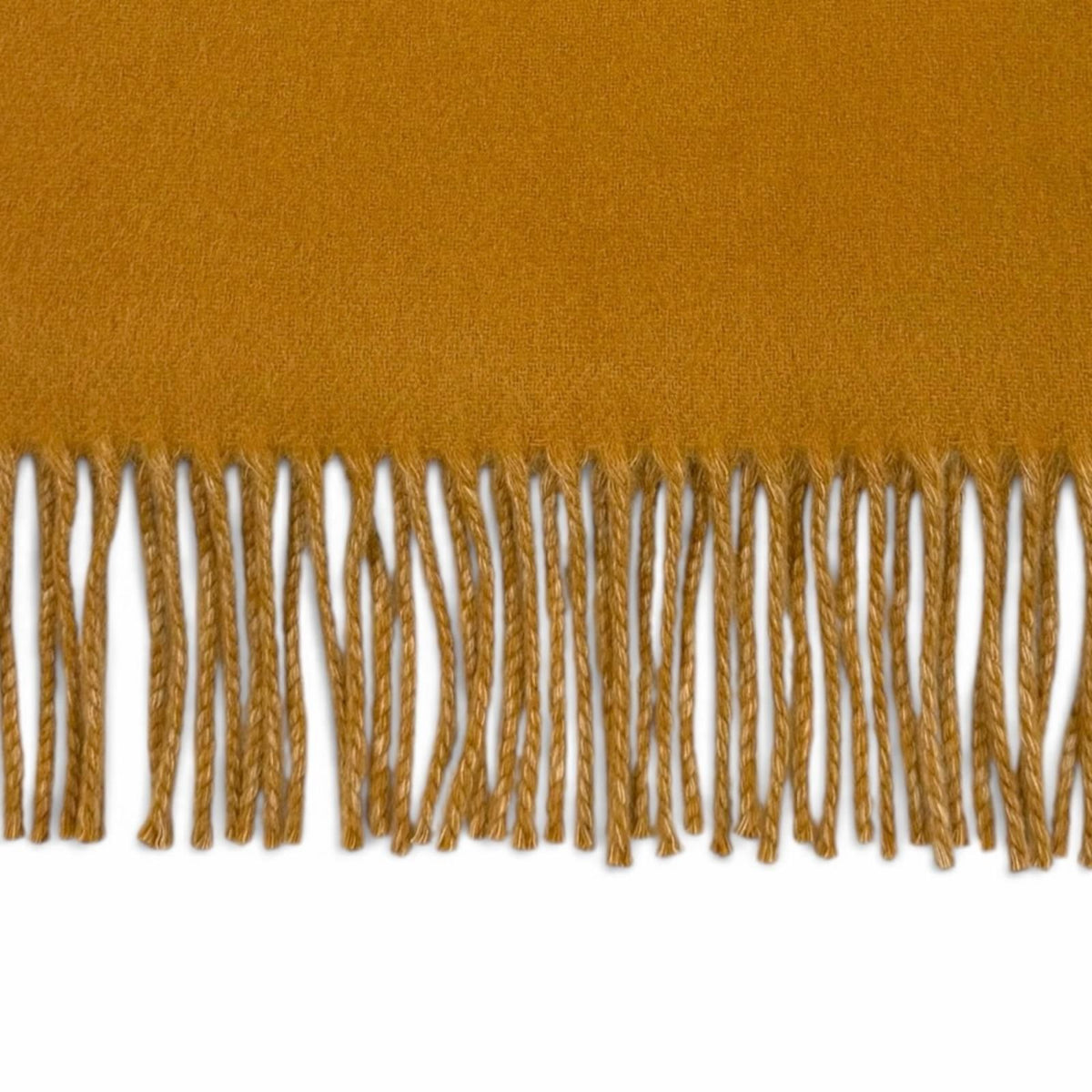 Hermes Recto Verso Cashmere 100% Logo Embroidery Fringe Scarf Camel Beige — view 4