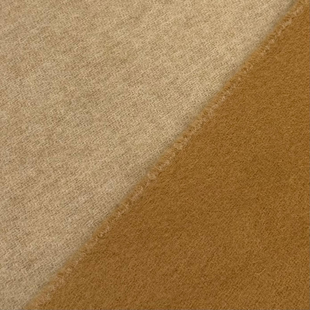 Hermes Recto Verso Cashmere 100% Logo Embroidery Fringe Scarf Camel Beige — view 6