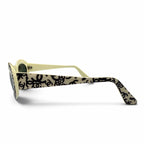 Chanel Vintage CC Logo All Over Print Oval Eyewear Sunglasses Ivory Black Demo — view 4