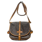 Louis Vuitton Monogram Brown Gold Leather Shoulder Bag