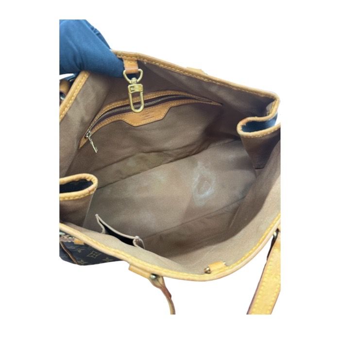 Louis Vuitton Monogram Brown Gold Leather Tote Bag — view 6