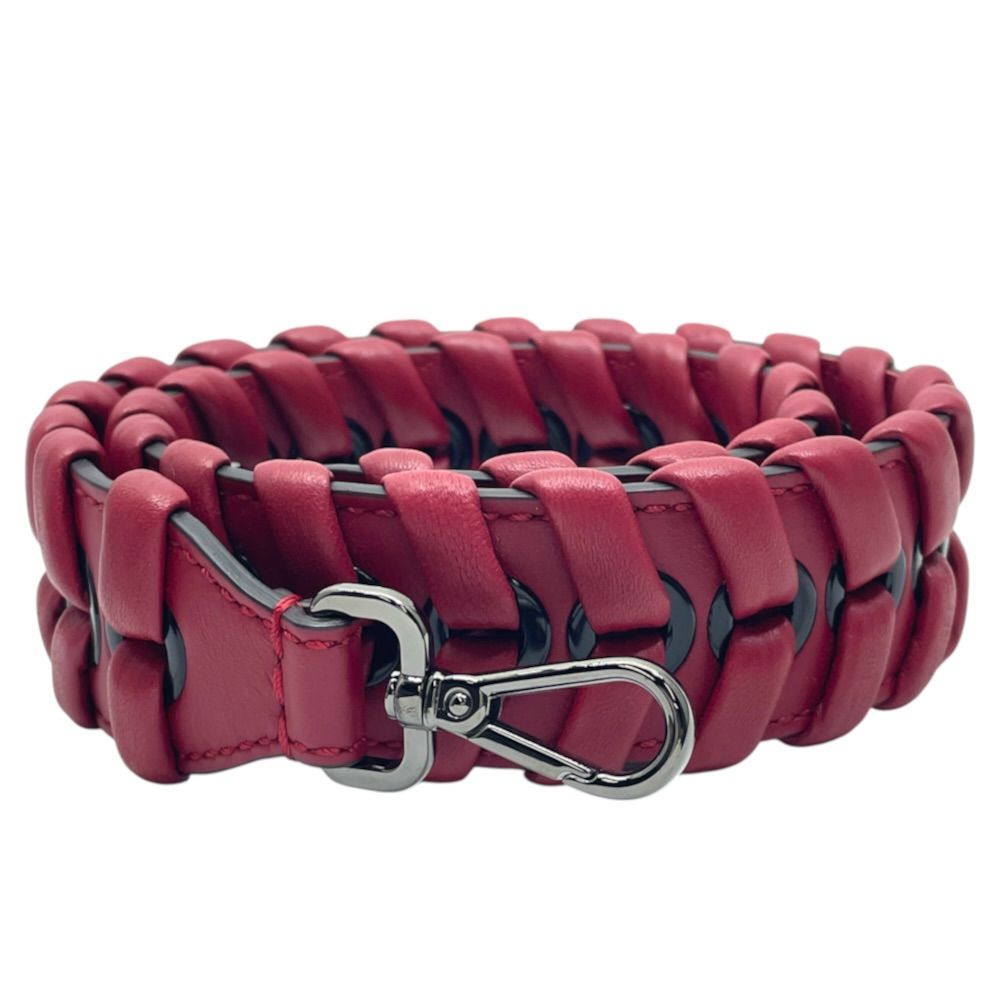 Fendi Strap You Shoulder Leather Metal Red Lightweight Cross