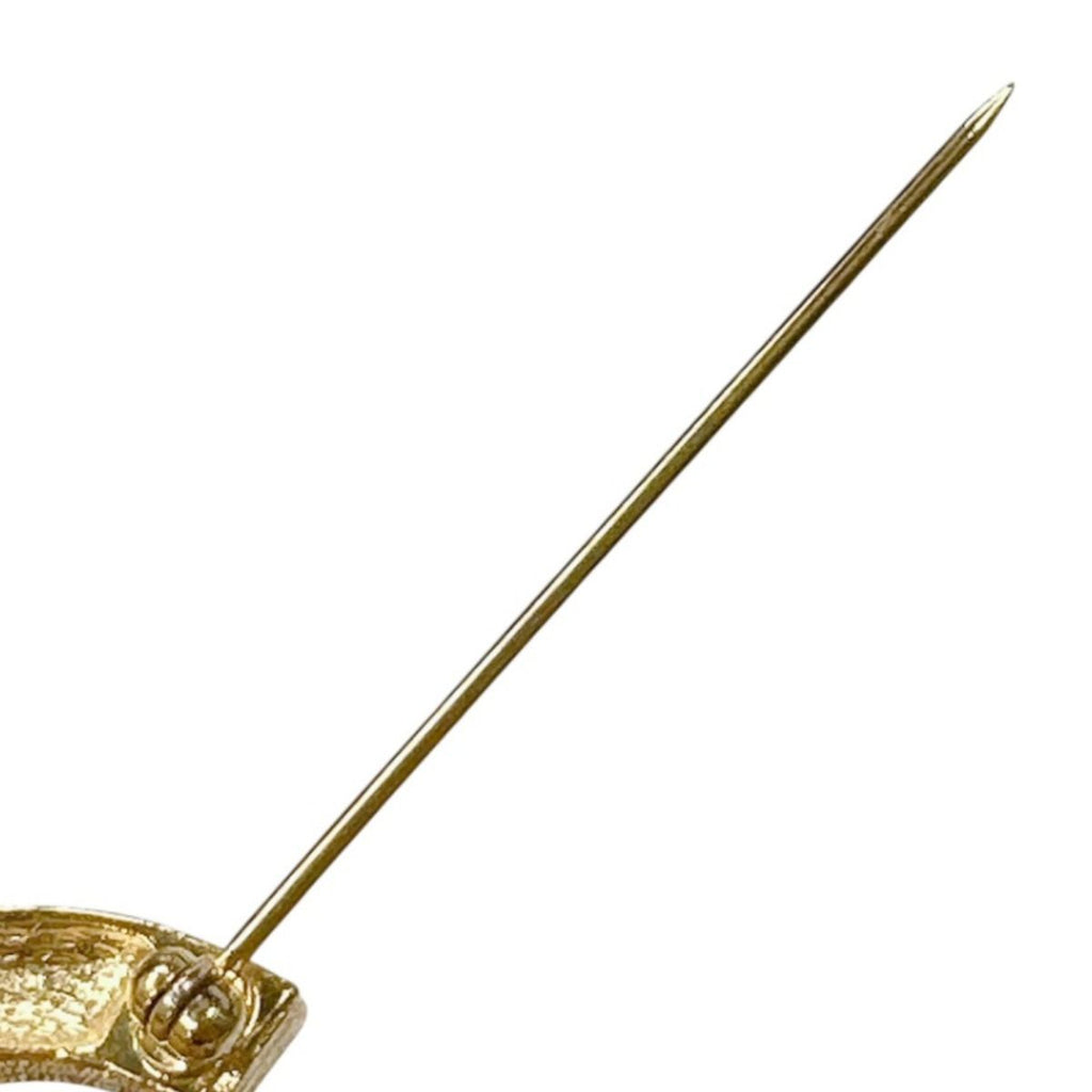 Chanel CC Logo Vintage Brooch Rhinestone Gold — view 8