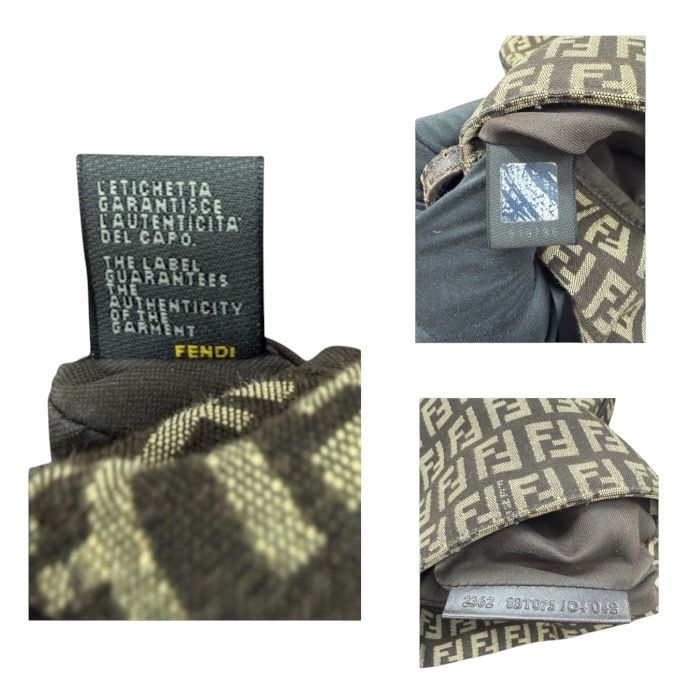 Fendi Zucchino Brown Silver Canvas Leather Pochette — view 3