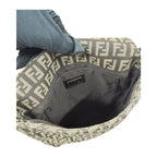 Fendi Zucchino Brown Silver Canvas Leather Pochette — view 5