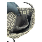 Fendi Zucchino Brown Silver Canvas Leather Pochette — view 6