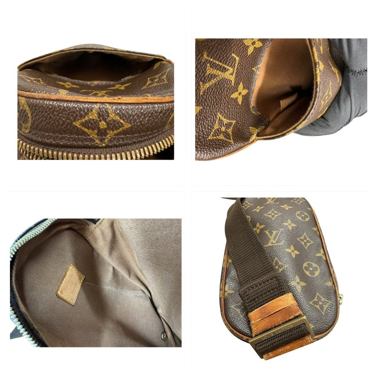 Louis Vuitton Monogram Brown Gold Leather Belt Bag — view 6