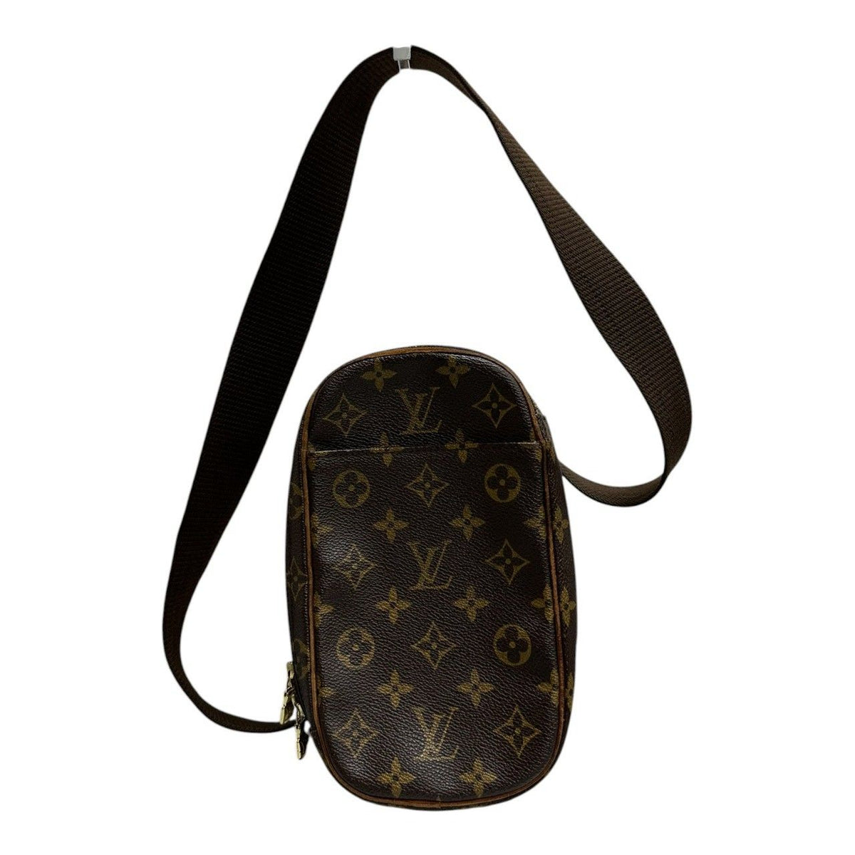 Louis Vuitton Monogram Brown Gold Leather Belt Bag