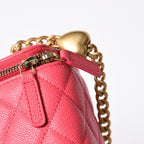 Chanel Quilted Caviar Leather Small Vanity Case Pink Makeup Bag Gold — view 8