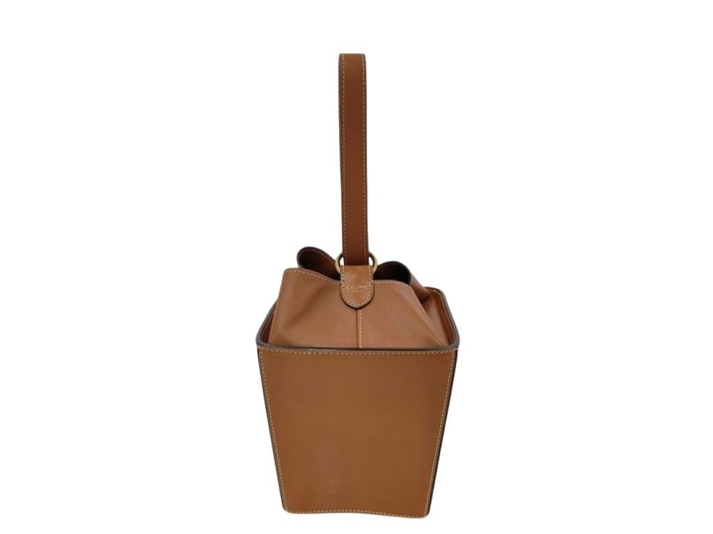 Celine Handbag Strap Box Brown Leather Gold