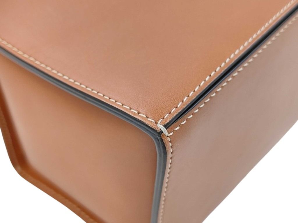 Celine Handbag Strap Box Brown Leather Gold — view 4