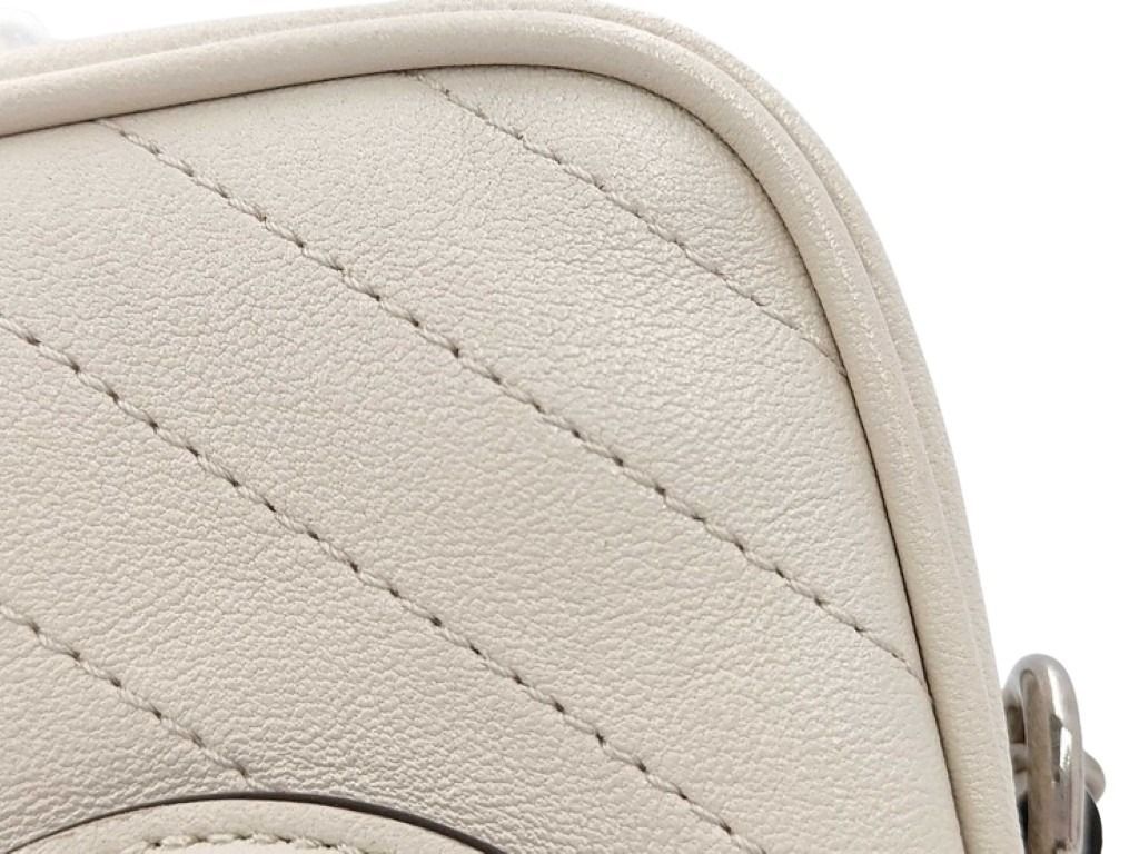 Gucci Shoulder Bag Blondie Mini Chain Cross White Leather Silver — view 8