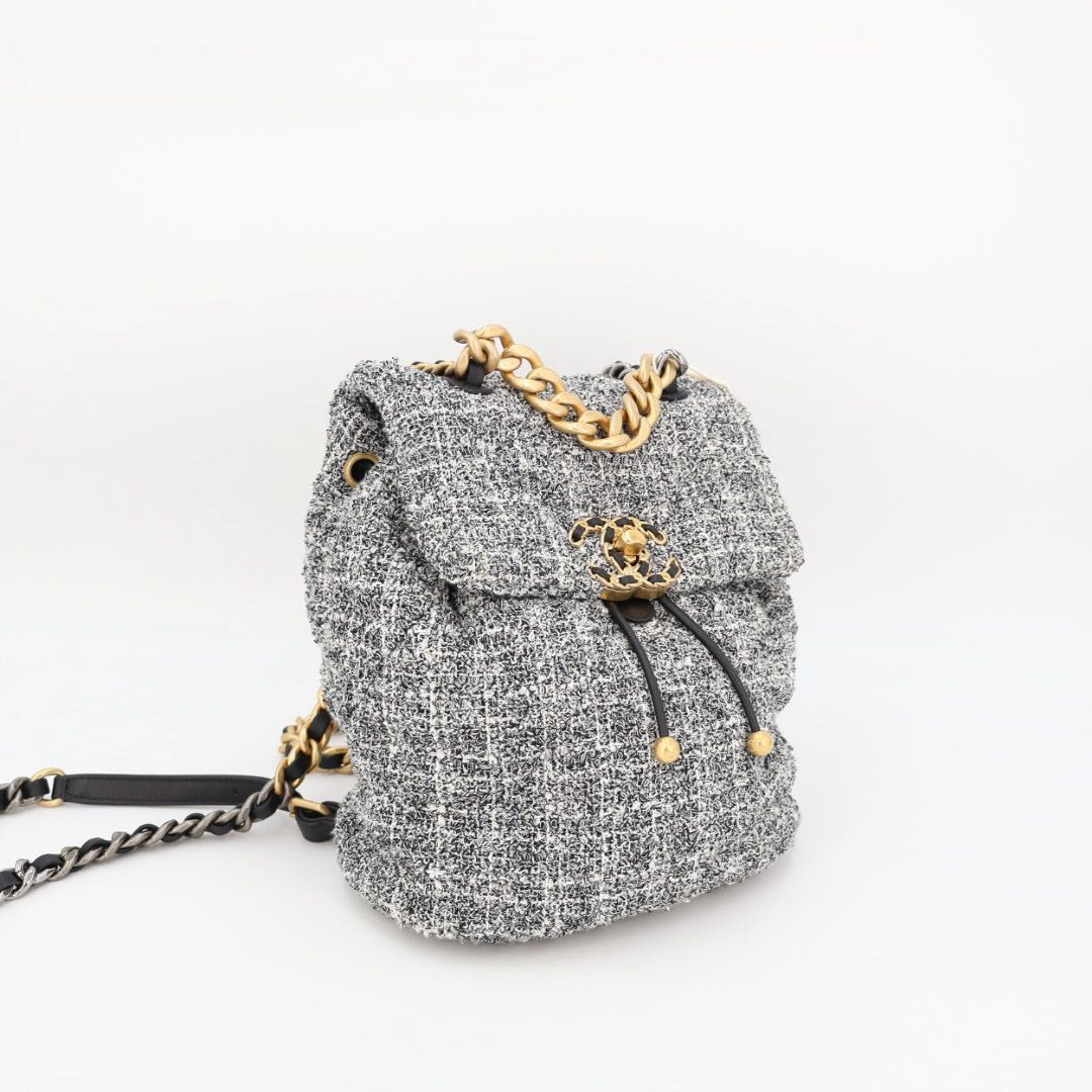 Chanel Vintage Chanel 19 Backpack Tweed