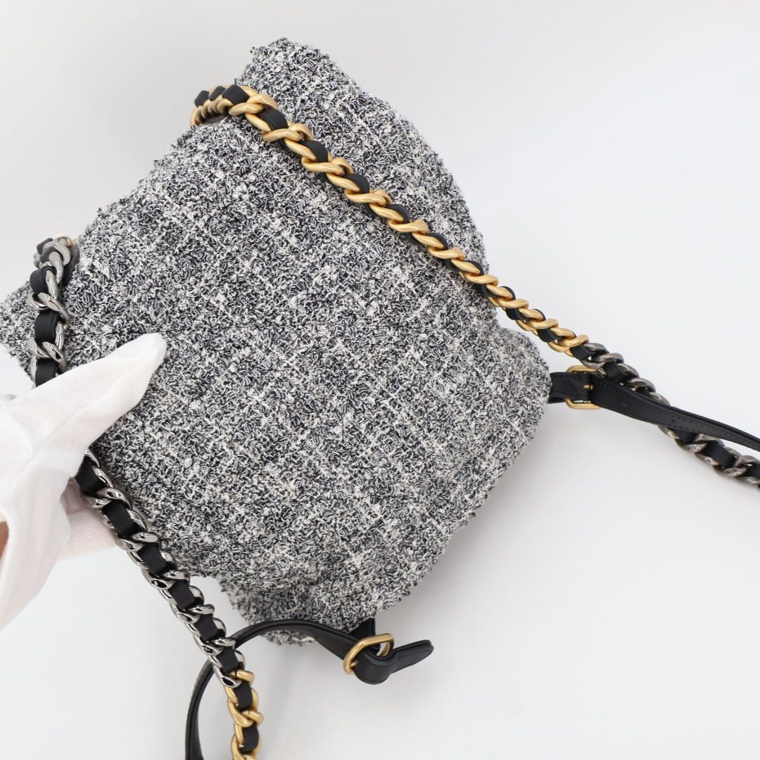 Chanel Vintage Chanel 19 Backpack Tweed — view 8