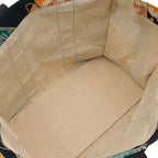 Hermes Tote Large Beach Shoulder Bag Savannah Dance Canvas Dark Navy Multicolor — view 7