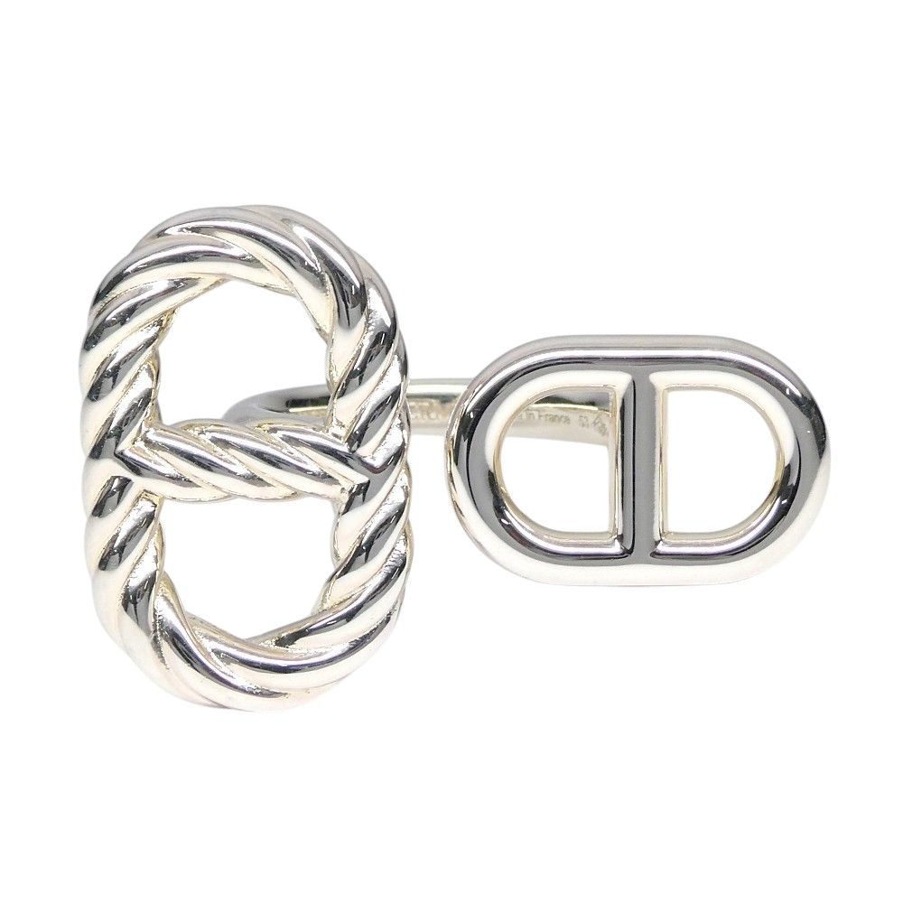 Hermes Chaine D'ancre Ring Silver