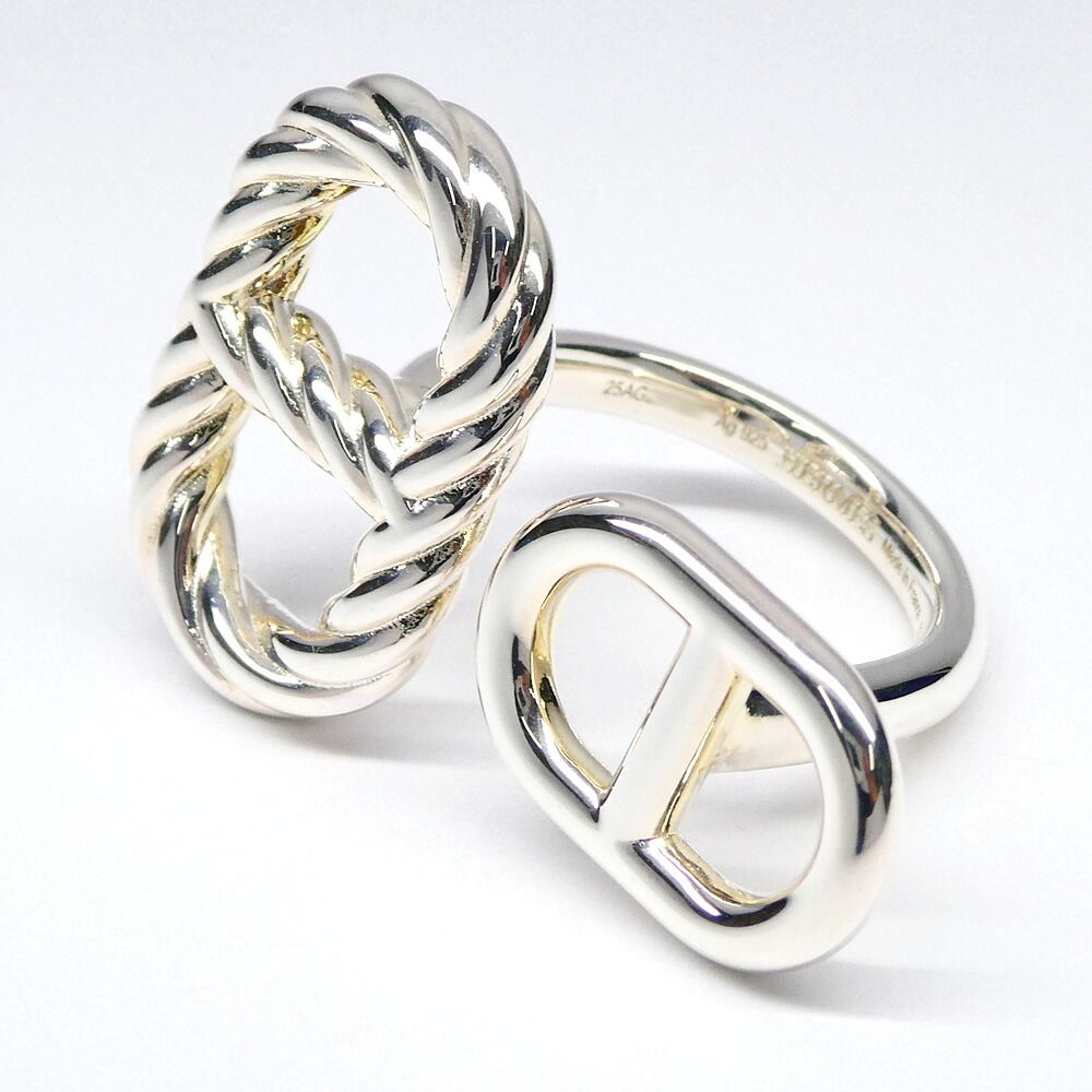 Hermes Chaine D'ancre Ring Silver — view 2