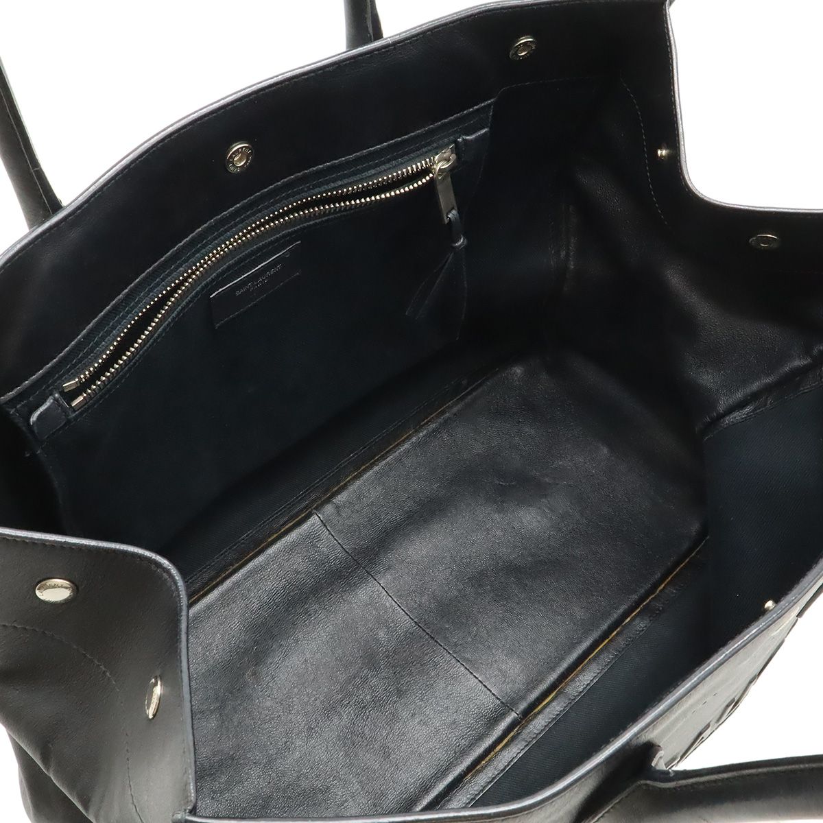 Saint Laurent Paris YSL Rive Gauche Tote Shoulder Bag Leather Black — view 5