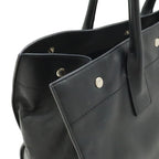 Saint Laurent Paris YSL Rive Gauche Tote Shoulder Bag Leather Black — view 7