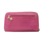 Chanel Wallet Zip Around Logo Embossed Leather Pink — view 2
