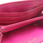 Chanel Wallet Zip Around Logo Embossed Leather Pink — view 7