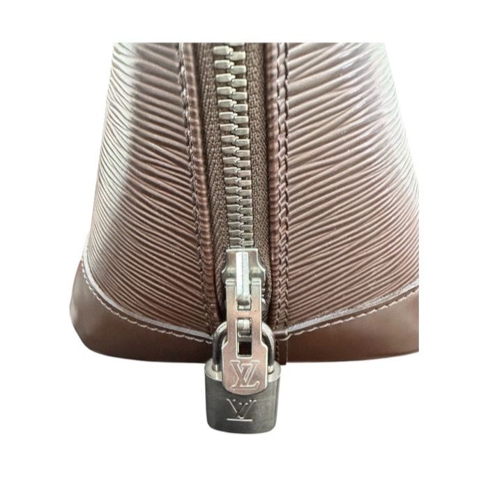 Louis Vuitton Epi Brown Silver Leather Handbag — view 7