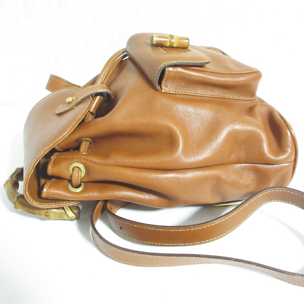 Gucci Bamboo Leather Mini Backpack Brown — view 3