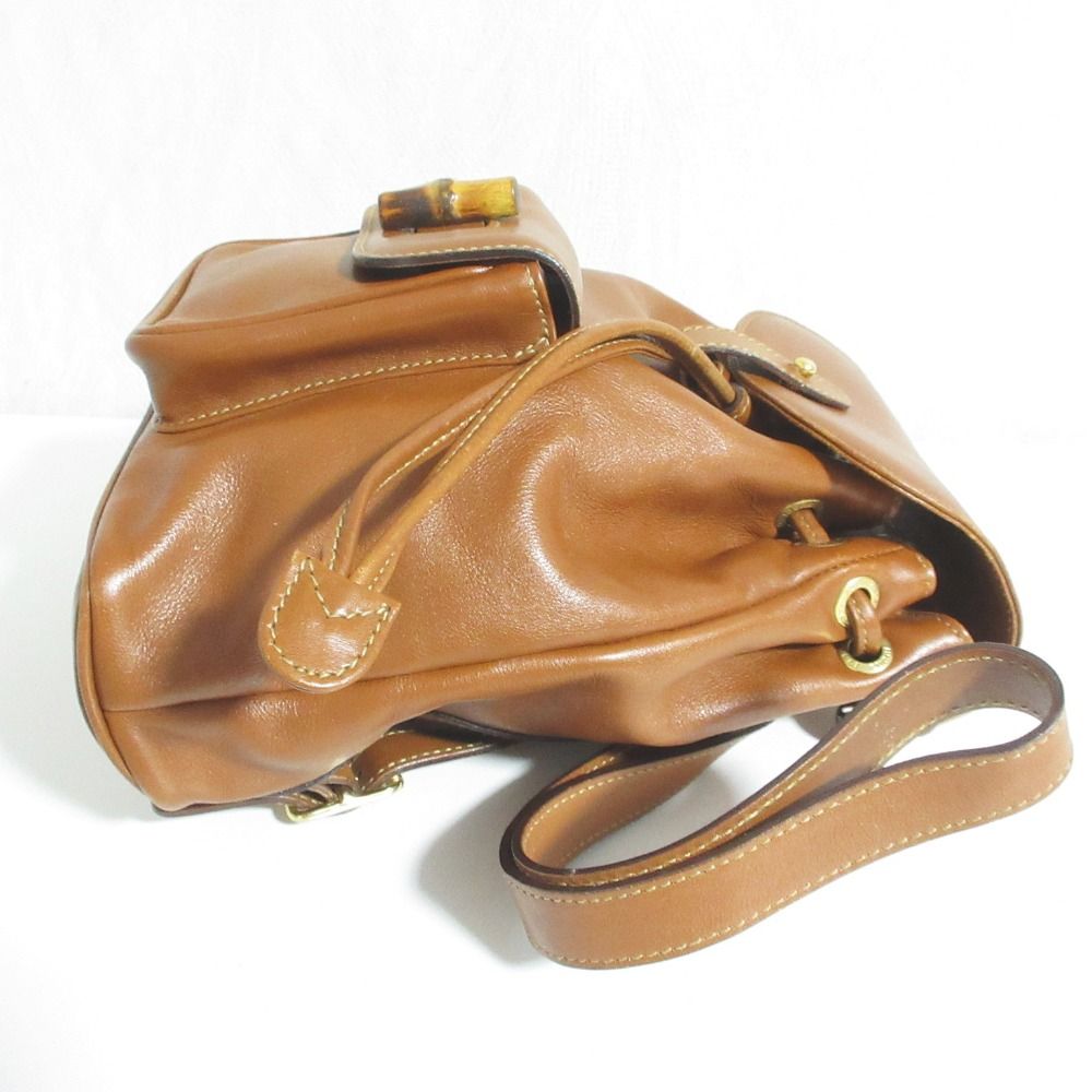 Gucci Bamboo Leather Mini Backpack Brown — view 4