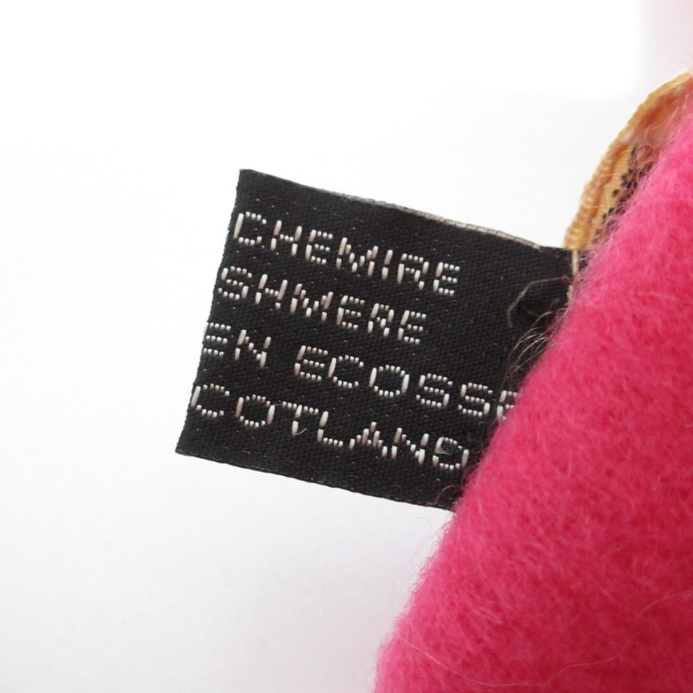 Hermes Cashmere 100% Fringe Scarf Shawl Pink — view 5