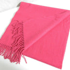 Hermes Cashmere 100% Fringe Scarf Shawl Pink — view 2
