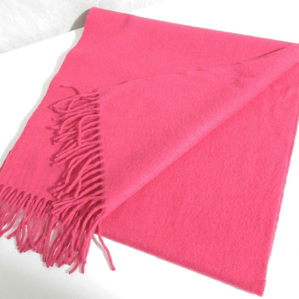 Hermes Cashmere 100% Fringe Scarf Shawl Pink — view 2